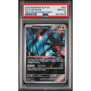 Flutter Mane 2024 Pokémon Scarlet & Violet Premium EN TEF ETB – Walking Wake #097 – PSA 10