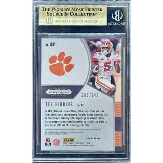 Tee Higgins 2020 Panini Prizm Draft Picks #107 Beckett 9.5