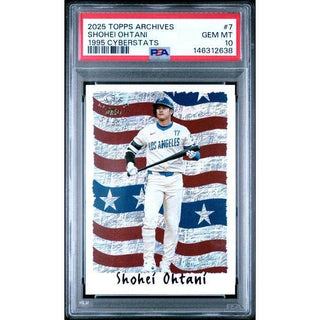 Shohei Ohtani 2025 Topps Archives 1995 Cyberstats #7 – PSA 10