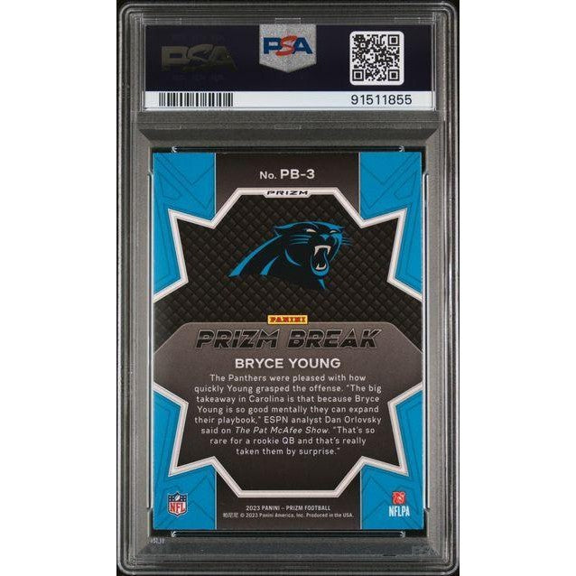 2023 Prizm Bryce Young Prizm Break Green Wave Refractor #PB3 PSA 10