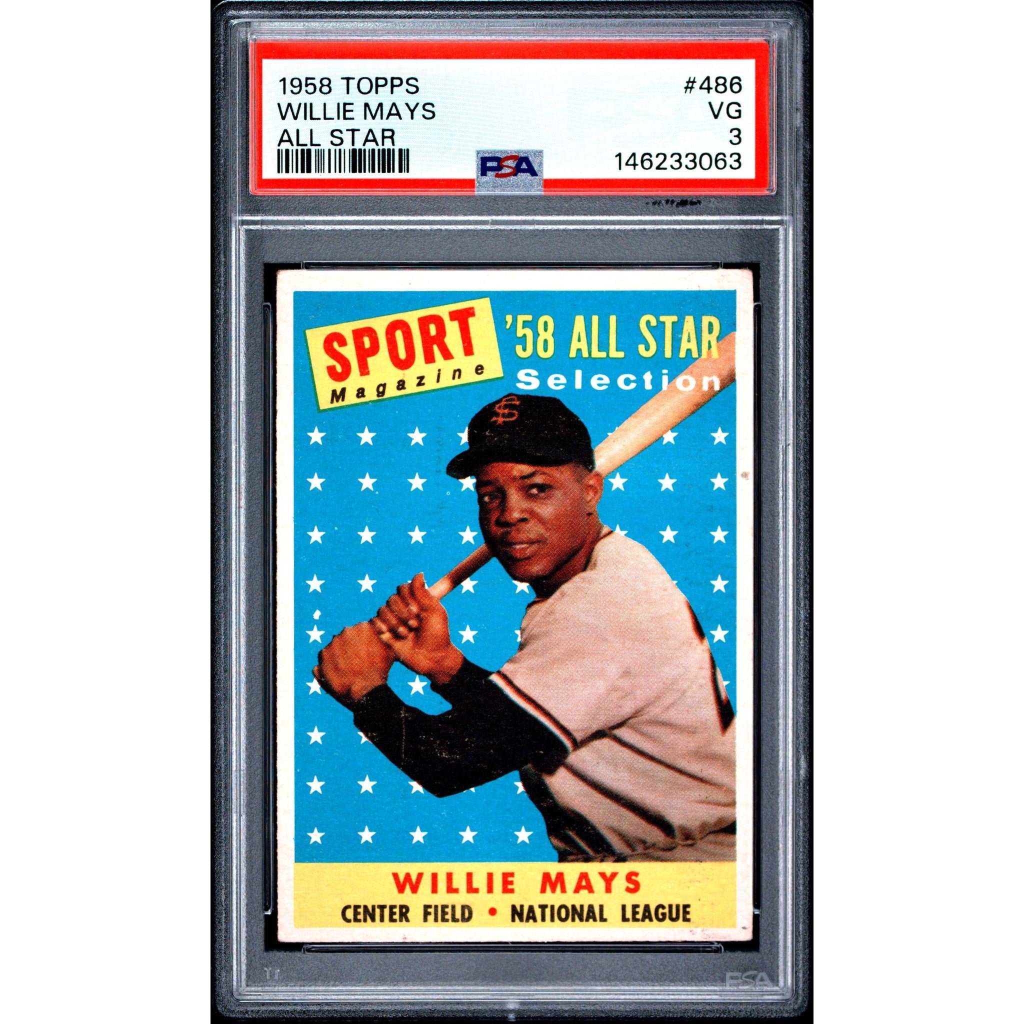 Willie Mays 1958 Topps All Star #486 PSA 3