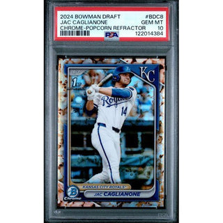 Jac Caglianone 2024 Bowman Draft Chrome-Popcorn Refractor #BDC8 PSA 10