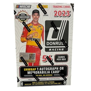 Rev up your collection with 2023 Donruss Racing! Blasting off with one Optic base, Optic Race Kings, Optic Rated Rookies, or Optic Retro 1990 per pack, plus one autograph and two memorabilia cards per box, this release is sure to get your racing heart pumping. Race to checkout and secure your boxes today!