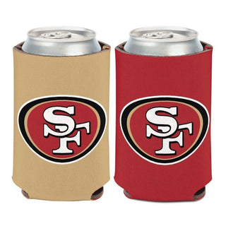 Cheer on your favorite team with this officially licensed Can Cooler featuring the San Francisco 49ers logo! Keep your drink cold and your hands dry, while proudly displaying your team spirit. Crafted in the USA with quality materials, this 12oz Can Cooler is collapsible and easy to store. Show your support and be a part of the action with this unique fan gear!