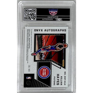 Killian Hayes: 2020-21 Panini Obsidian Onyx Autographs #ONY-KLH, HGA: 9.5