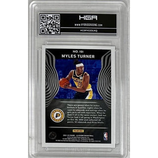 Myles Turner: 2021-22 Panini Illusions Trophy Collection Gold #121, HGA: 9.5