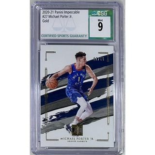Michael Porter Jr.: 2020-21 Panini Impeccable #27, Gold, CSG:9