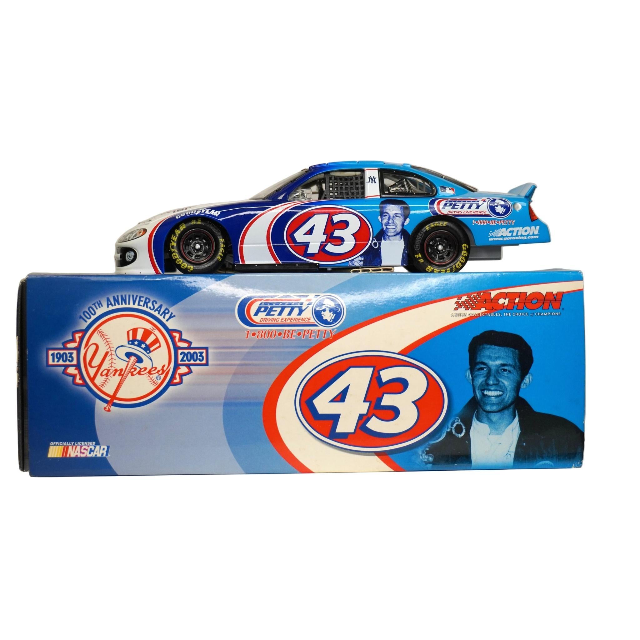 Richard Petty & Yogi Berra Dual Autograph 2003 Intrepid Club Car #43 / #8 NY Yankees 100th Anniversary – Limited Edition 1 of 700