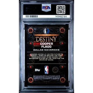 Cooper Flagg 2025 Topps Chrome Destiny-Blue Refractor #D-1 PSA 9