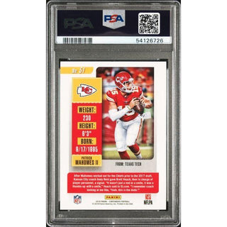 Patrick Mahomes II 2018 Panini Contenders #51 PSA 54126726