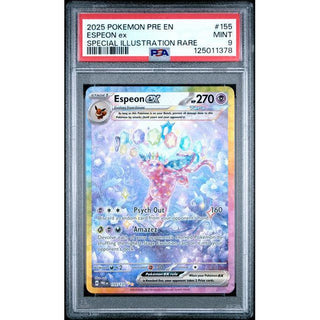 Espeon ex 2025 Pokemon Pre EN Special Illustration Rare #$155 PSA 9
