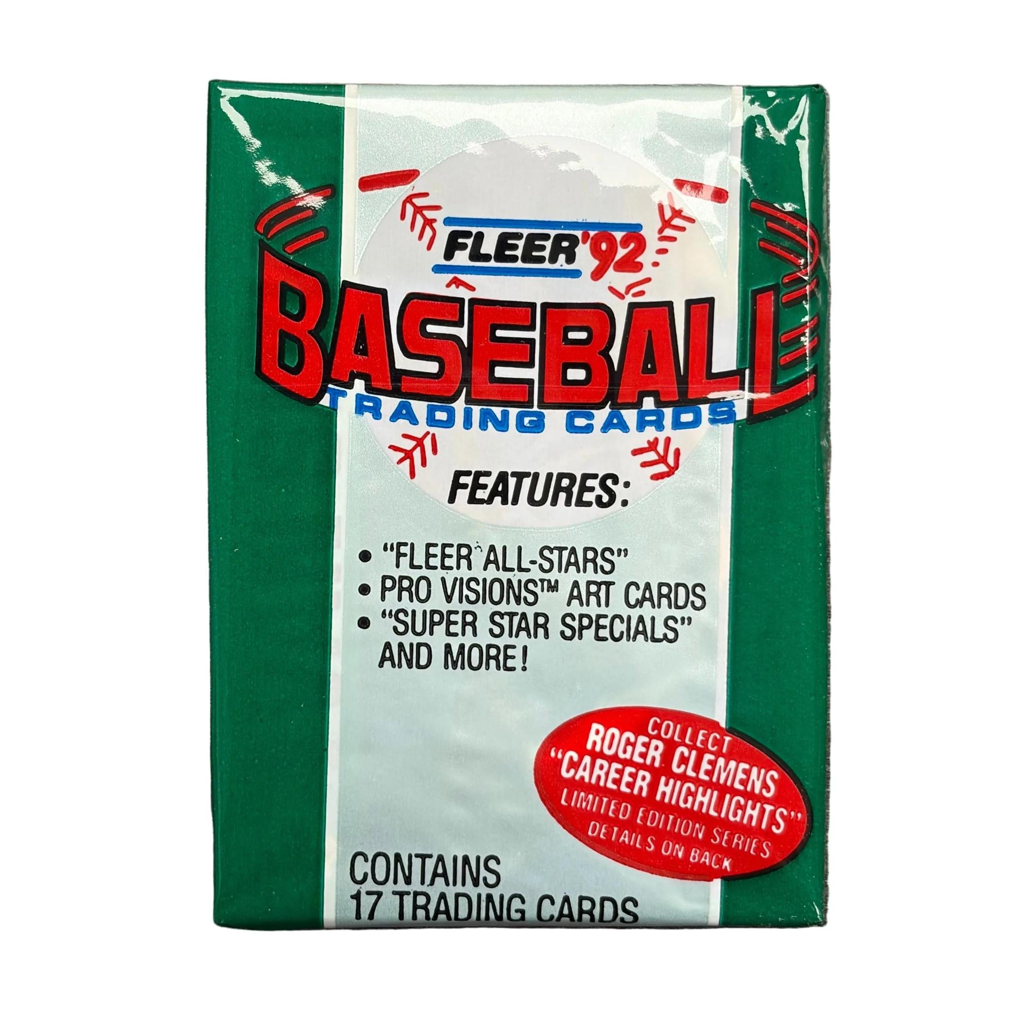 1992 Fleer Baseball Trading Card Pack – 17 Cards Per Pack
