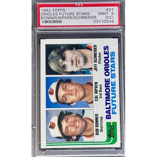 Orioles Future Stars 1982 Topps Bonner/Ripken/Schneider #21 PSA 9