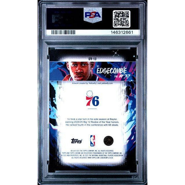 VJ Edgecombe 2025 Topps Chrome Ultra Violet #UV-13 – PSA 9