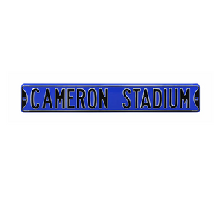 Duke Blue Devils Cameron Stadium 6" x 36" Embossed Steel Street Sign – Official NCAA Wall Décor