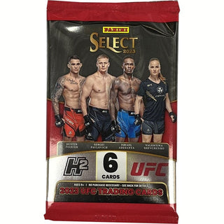 Experience the thrill of building your ultimate collection with the 2023 Panini Select UFC H2 Hobby Box! Look for exclusive Disco Prizm parallels, you can be sure to add some of your favorite future stars to your collection. Keen an eye out for ultra-rare Artistic Selections inserts as well, and don't miss out.  6 Cards per Pack