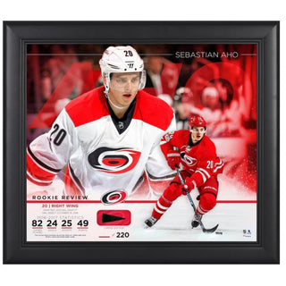 Framed Art: Sebastian Aho Authentic Framed 15"x17" Rookie Review College