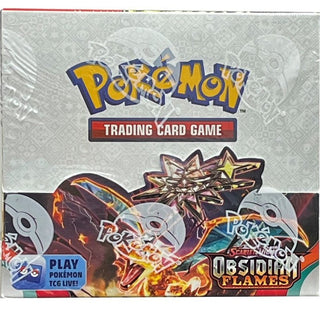 Light up your late-night battles with the Pokémon: Obsidian Flame Booster Box! Red-hot embers and pitch-black nights, power-packed Charizard ex, and sparkly Terastal phenomenons combine to bring you EX-traordinary new possibilities like type-switching Tyranitar, and superpower-wielding Dragonite ex and Greedent ex! Get ready to burn up the battlefield!  10 Cards per Pack 36 Packs per Box