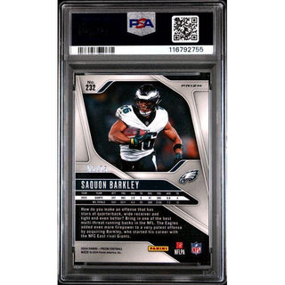 Saquon Barkley 2024 Panini Prizm No Huddle Red #232 PSA 9