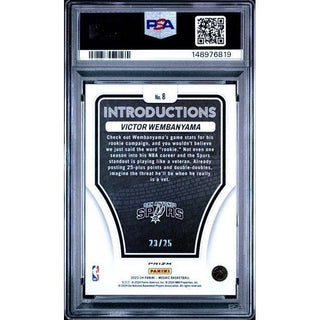 Victor Wembanyama 2023 Panini Mosaic Introductions-White #8 #23/25 PSA 9