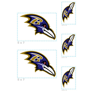 Baltimore Ravens - 5 Logo Minis Mixed Sizes - Official NFL - Reusable Vinyl Decals