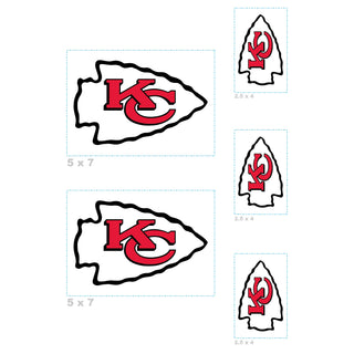 Kansas City Chiefs - 5 Logo Minis Mixed Sizes - Official NFL - Reusable Vinyl Decals