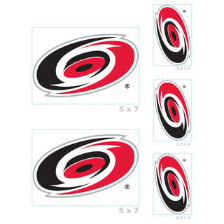 Carolina Hurricanes - 5 Logo Minis Mixed Sizes - Official NHL - Reusable Vinyl Decals