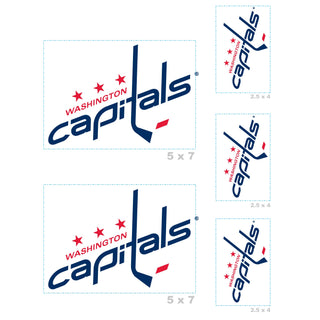Washington Capitals - 5 Logo Minis Mixed Sizes - Official NHL - Reusable Vinyl Decals