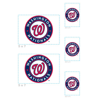 Washington Nationals - 5 Logo Minis Mixed Sizes - Official MLB - Reusable Vinyl Decals