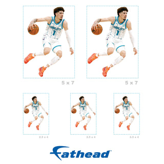 LaMelo Ball - 5 Minis Mixed Sizes - Official NBA - Charlotte Hornets - Reusable Vinyl Decals