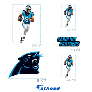Bryce Young - 5 Minis Mixed Sizes - Official NFL - Carolina Panthers - Reusable Vinyl Decals
