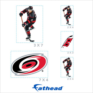 Sebastian Aho - 5 Minis Mixed Sizes - Official NHL - Carolina Hurricanes - Reusable Vinyl Decals