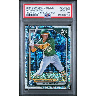 Jacob Wilson 2024 Bowman Chrome Prospects Speckle Refractor #BCP205 PSA 10