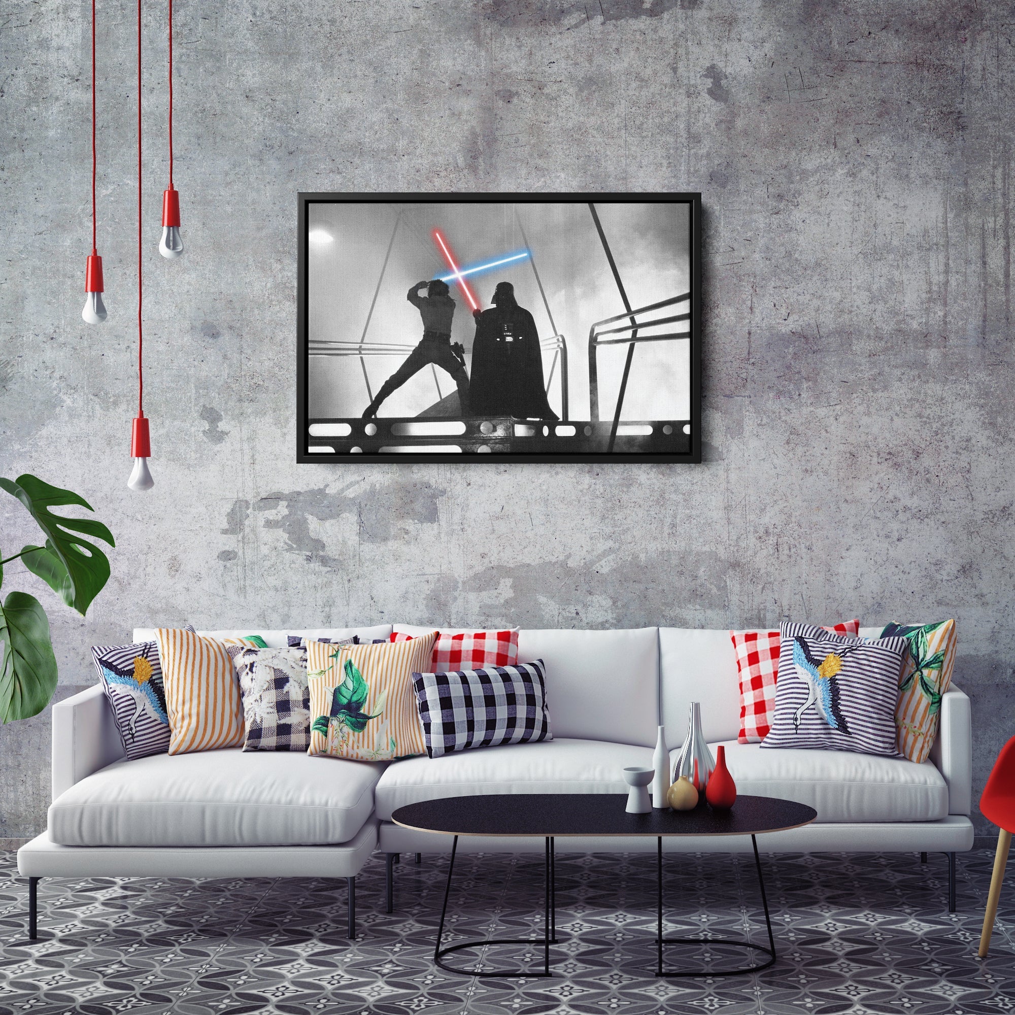 Star Wars - Darth Vader vs Luke Skywalker Fight Canvas Wall Art Decor