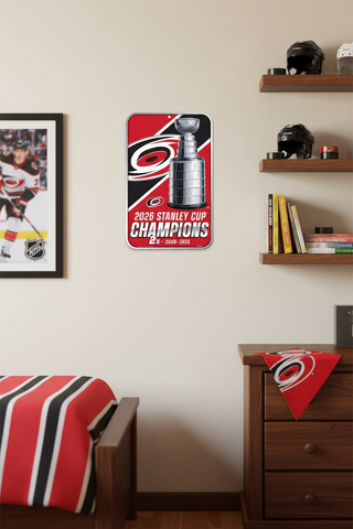Carolina Hurricanes 2026 Stanley Cup Champions Plastic Sign – 11" x 17"