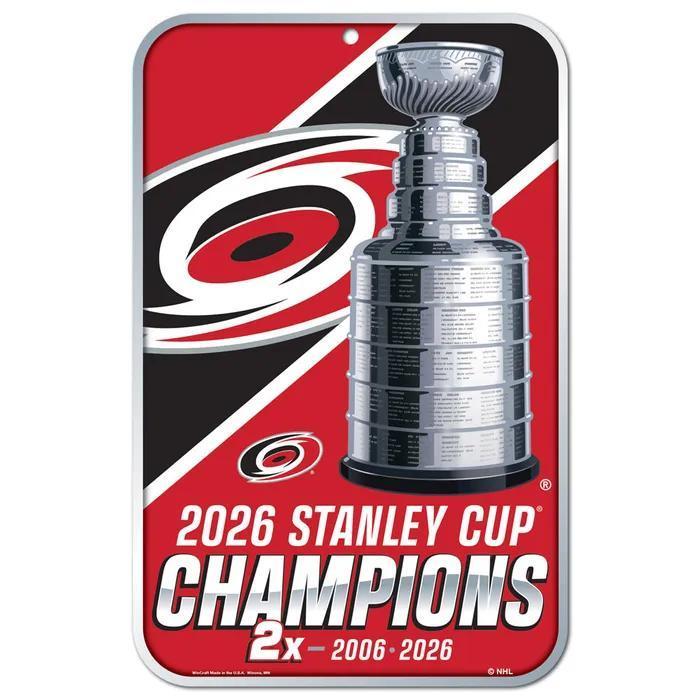 Carolina Hurricanes 2026 Stanley Cup Champions Plastic Sign – 11" x 17"