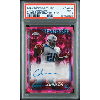 Chris Johnson 2024 Topps Sapphire Auto–Padparadscha #BACJO – PSA 9