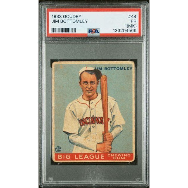 Jim Bottomley 1933 Goudey #44 PSA 1 MK