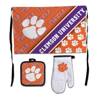Clemson Tigers Kitchen Set – Official NCAA Apron, Oven Mitt & Pot Holder