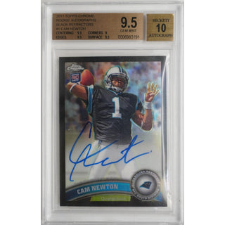 Cam Newton 2011 Topps Chrome Rookie Autographs Black Refractor #1 BGS 9.5 Auto 10 – Rookie Autograph