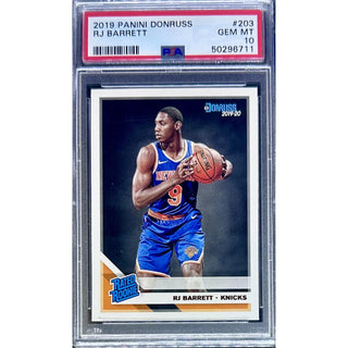 RJ Barrett 2019 Panini Donruss #203 PSA 10
