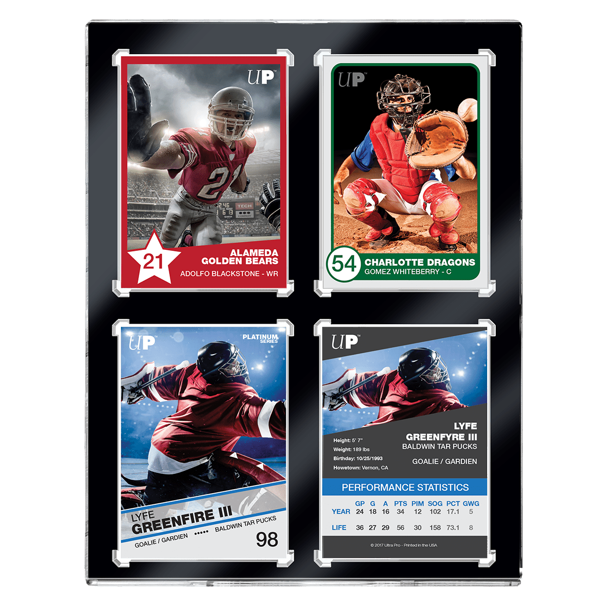 35PT 4-Card Black Border UV ONE-TOUCH Magnetic Holder