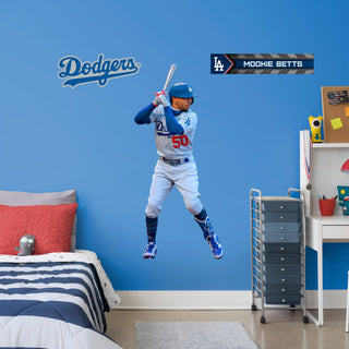 Mookie Betts - RealBig Collection - Official MLB - Los Angeles Dodgers - Reusable Vinyl Wall Decals #1