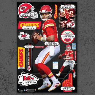 Patrick Mahomes II - RealBig Arrowhead Ace Collection - Official NFL - Kansas City Chiefs - Reusable Vinyl Wall Decals