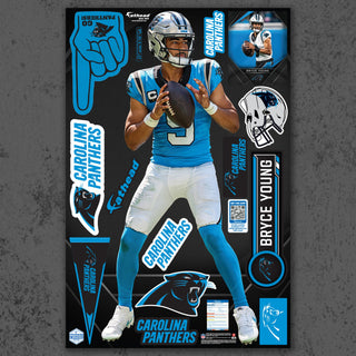 Bryce Young - RealBig Blue Jersey Collection - Official NFL - Carolina Panthers - Reusable Vinyl Wall Decals