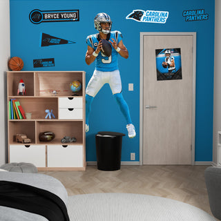 Bryce Young - RealBig Blue Jersey Collection - Official NFL - Carolina Panthers - Reusable Vinyl Wall Decals