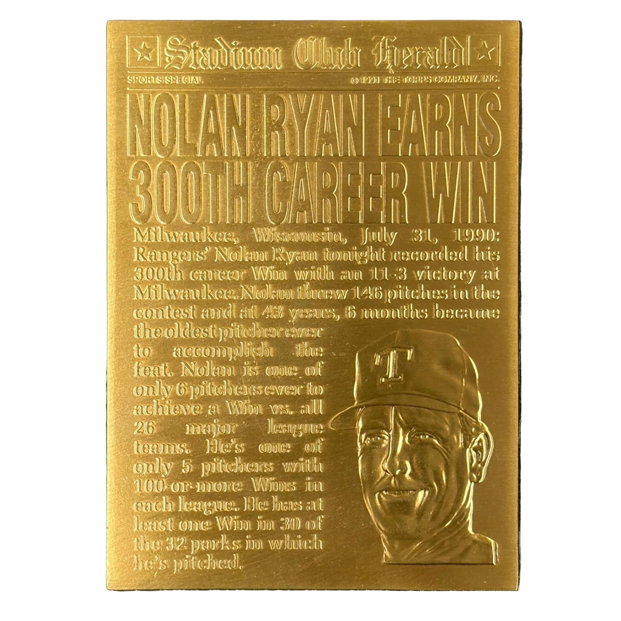Topps Stadium Club Charter Member Commemorative Nolan Ryan Medallion