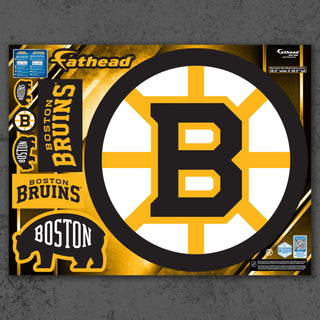 Boston Bruins - RealBig Logo Collection - Official NHL - Reusable Vinyl Wall Decals