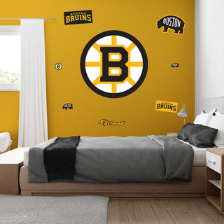 Boston Bruins - RealBig Logo Collection - Official NHL - Reusable Vinyl Wall Decals