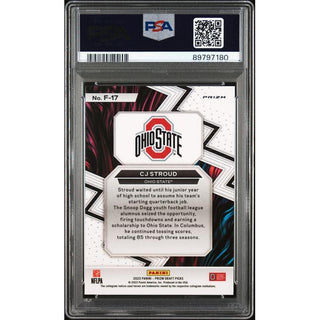 CJ Stroud 2023 Panini Prizm Draft Picks Fearless Red Ice Prizm #F17 - PSA 10
